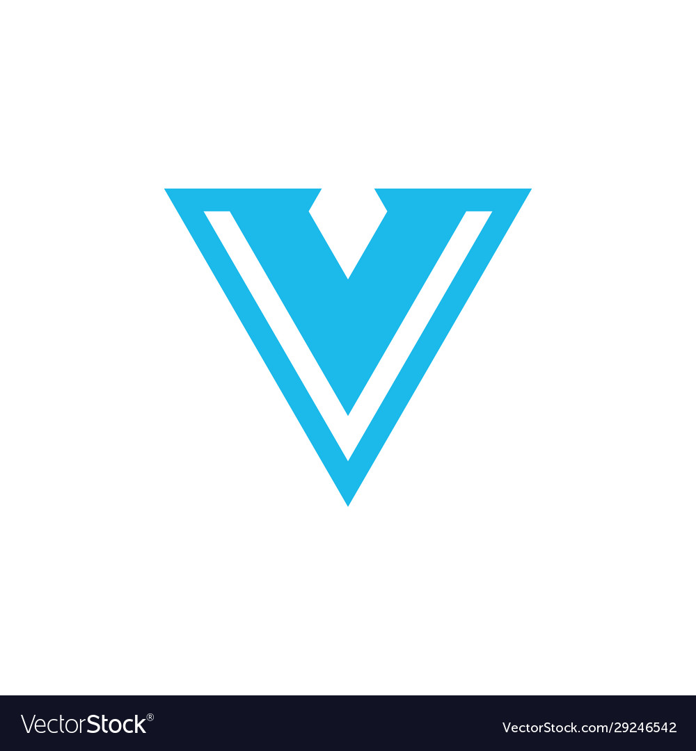 V letter or arrow logo design geometric triangle Vector Image