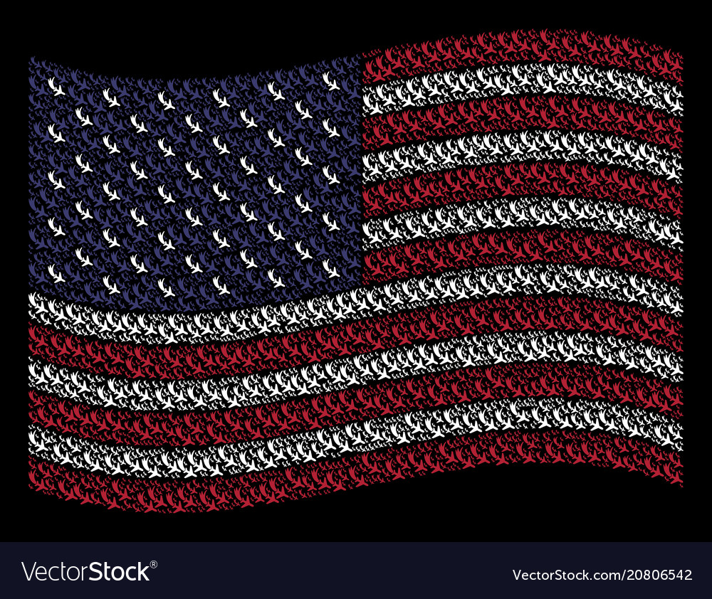 Waving usa Flag-Stylisierung von fallendem Flugzeug