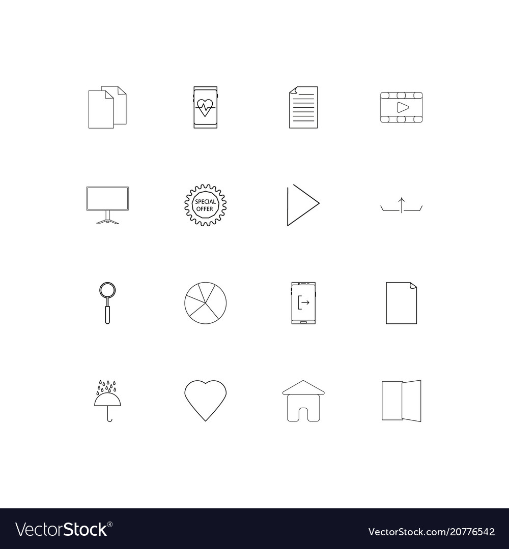 Web linear thin icons set outlined simple