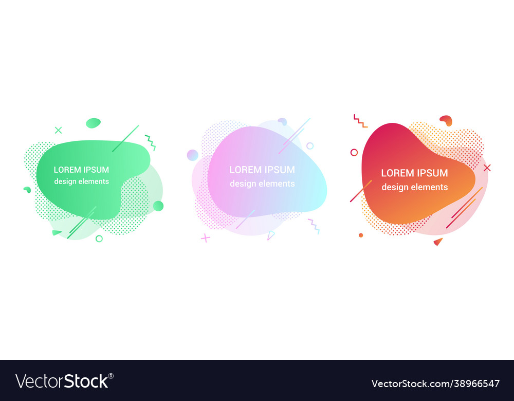 3 modern liquid abstract element graphic gradient