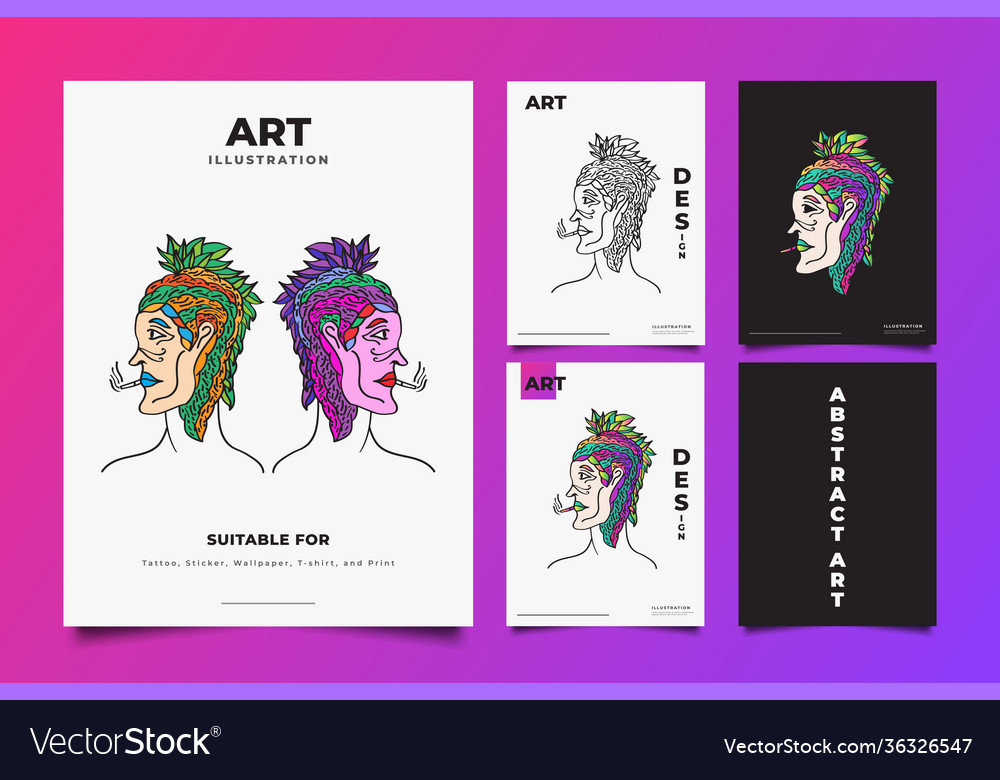 Abstract art with colorful character Vector Image Abstract art with colorful character