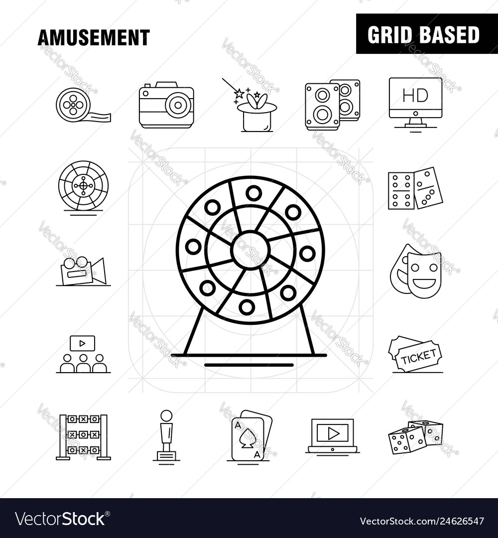 Amusement line icon for web print and mobile uxui
