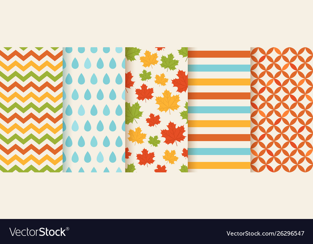 Autumn seamless pattern background with fall vector image Autumn seamless pattern background with fall