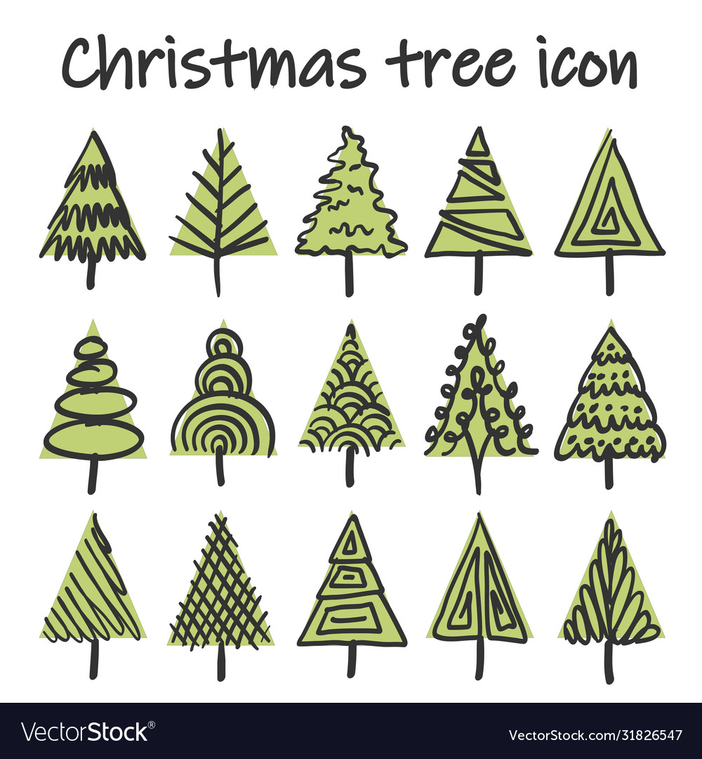 Christmas tree hand drawing Royalty Free Vector Image