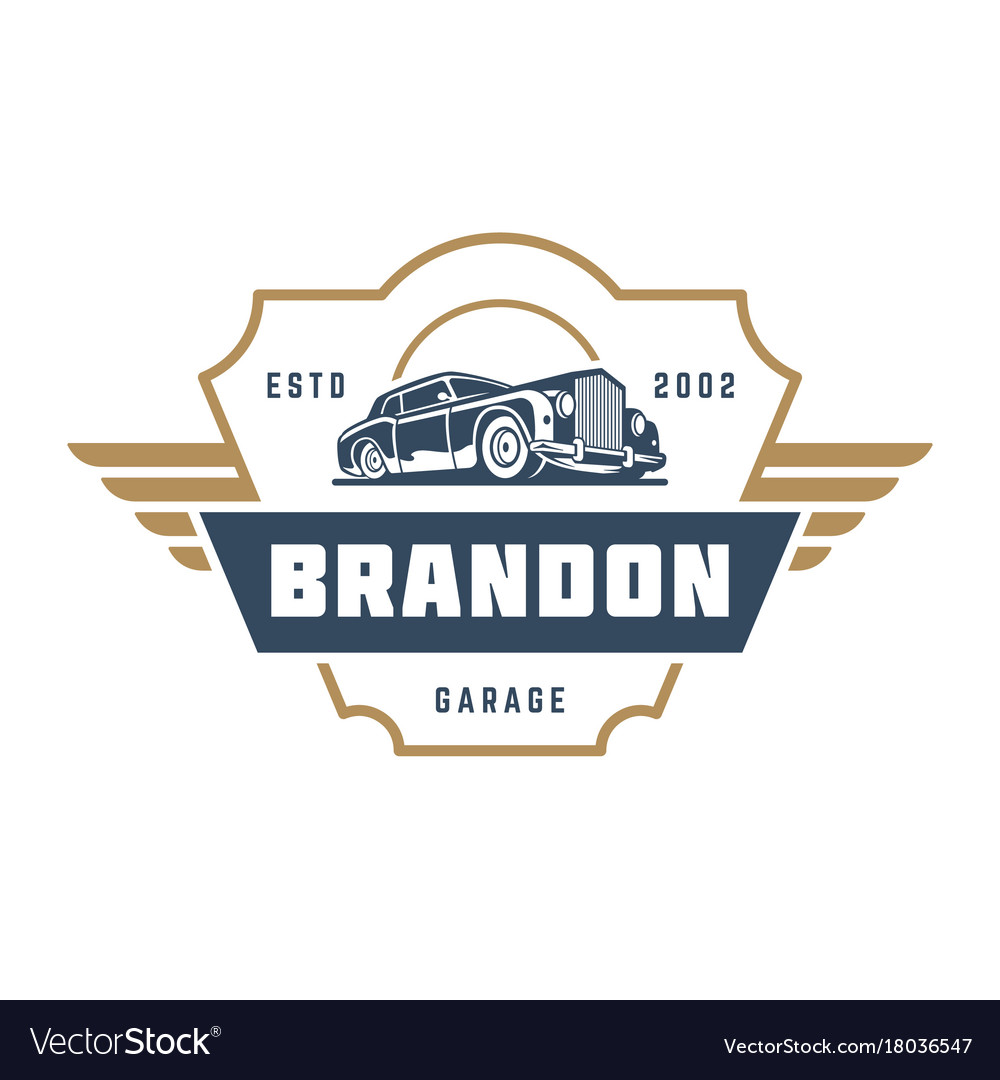 Classic car logo template design element Vector Image