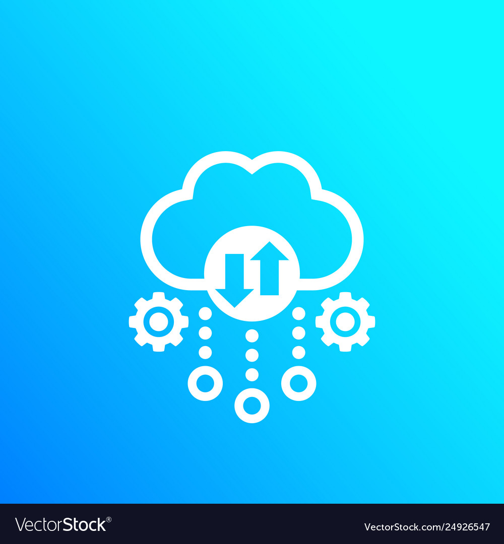 Cloud storage data transfer icon