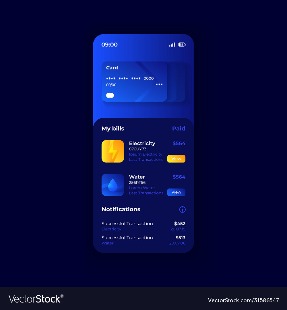Credit card online management smartphone Vector Image Credit card online management smartphone