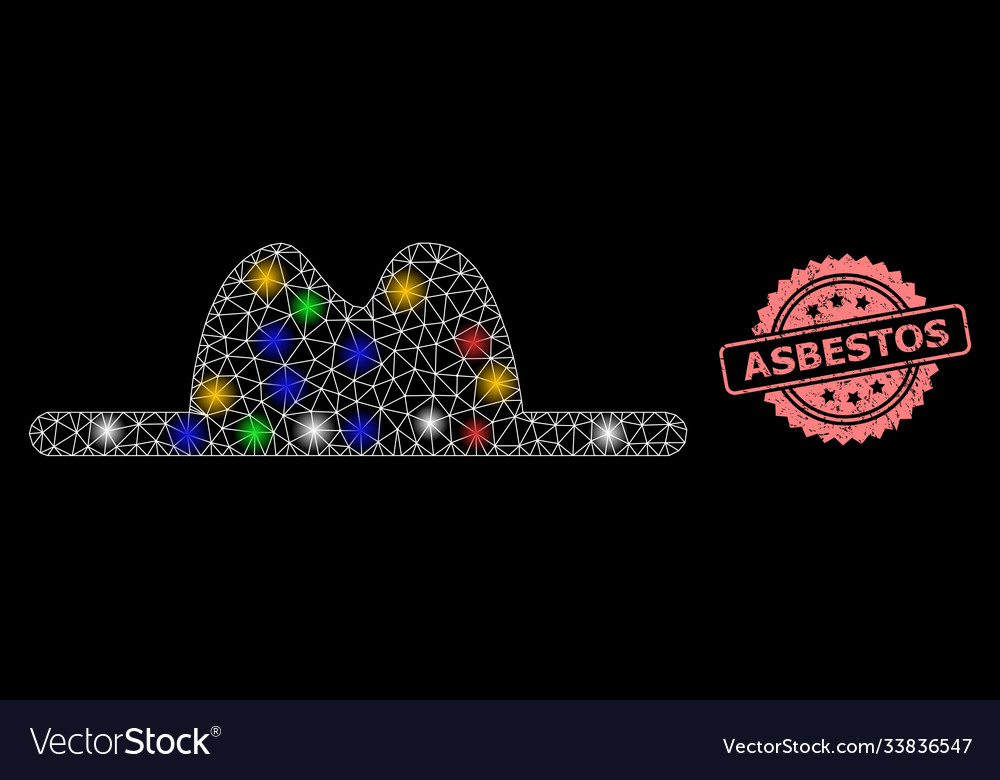 Distress asbestos seal and network hat Royalty Free Vector