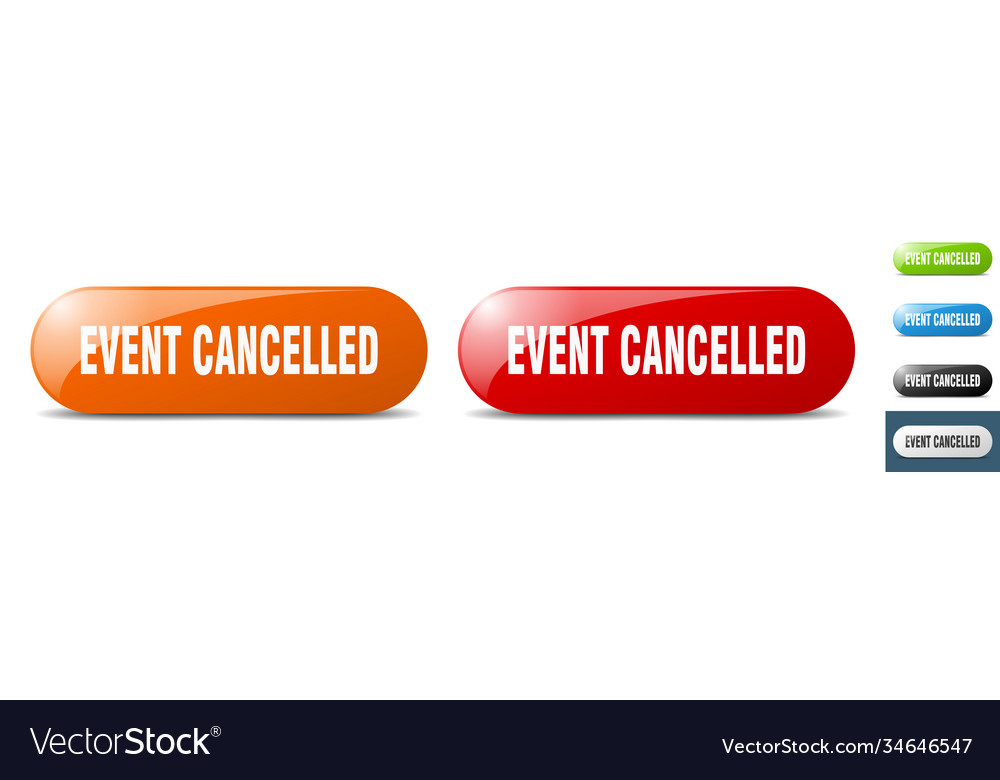 Event cancelled button key sign push set