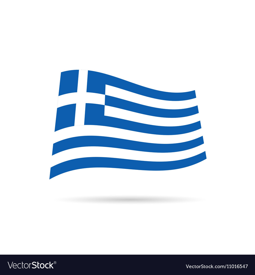 Greece flag hellas on wind in colorful