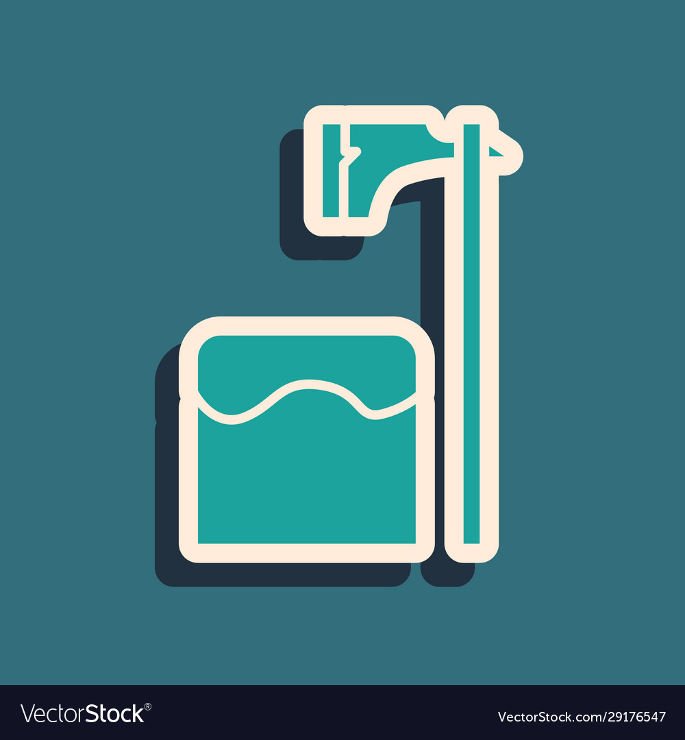 Green executioner axe in tree block icon isolated Vector Image Green executioner axe in tree block icon isolated