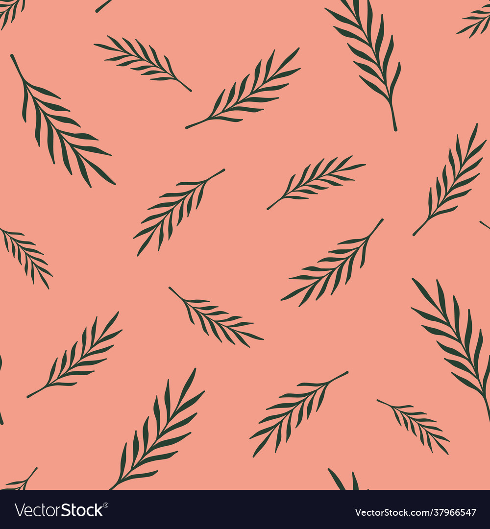 Green foliage seamless doodle nature pattern