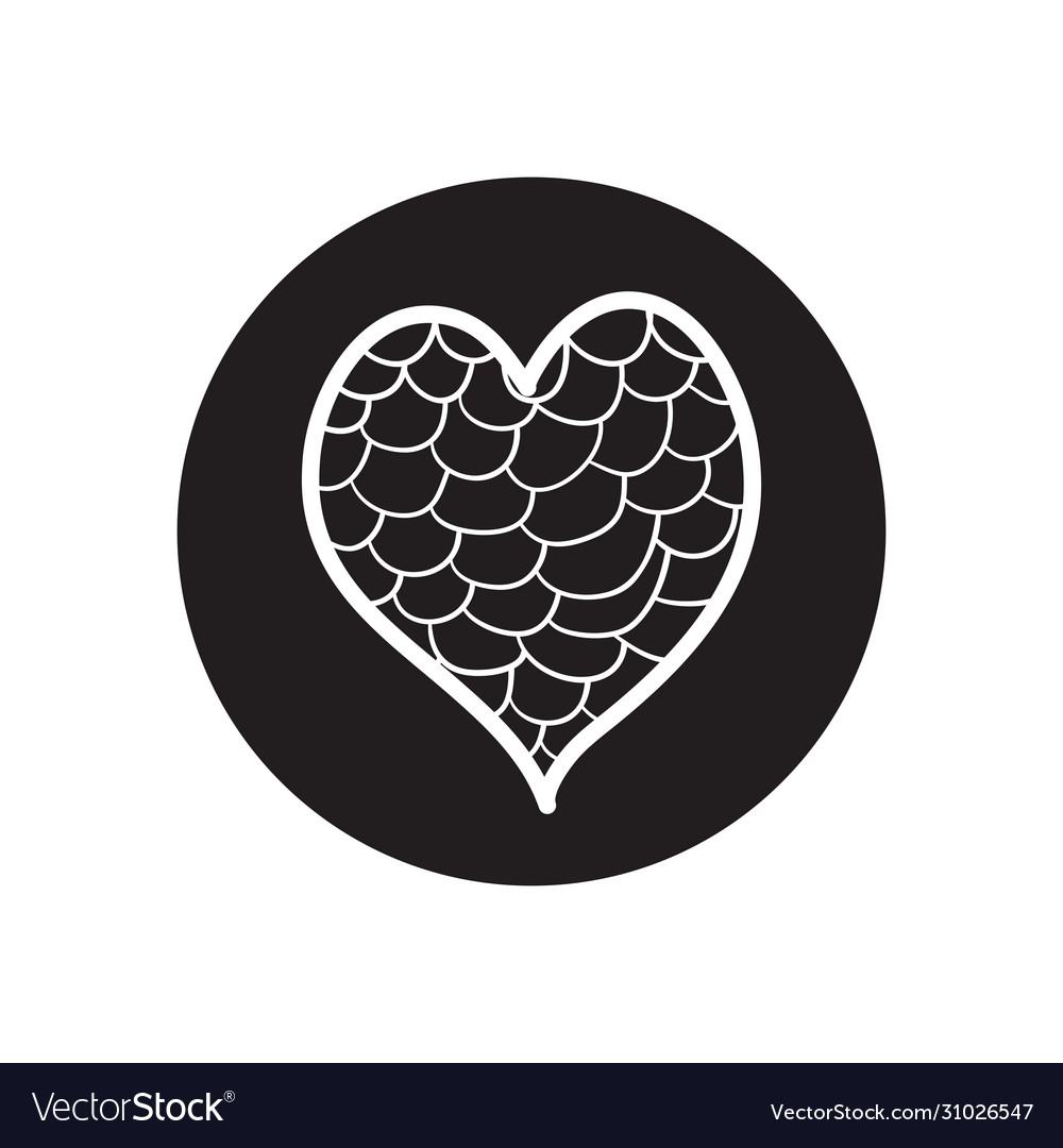 Heart full circles icon line block style