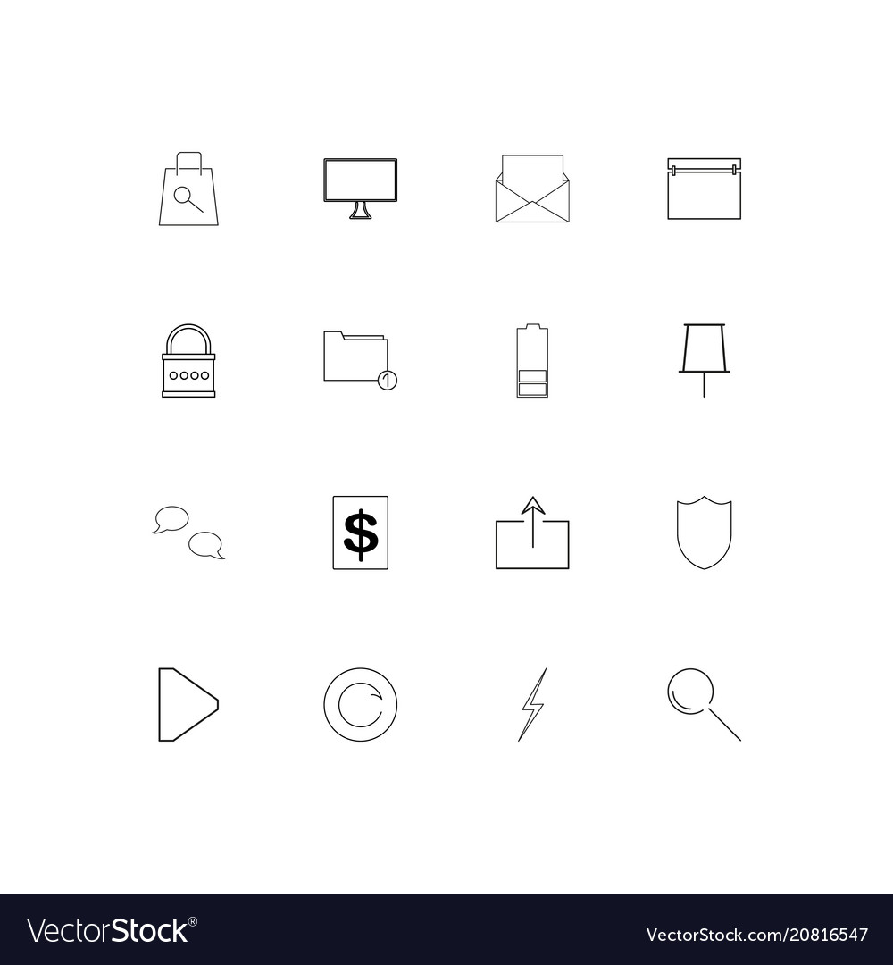 Interface linear thin icons set outlined simple