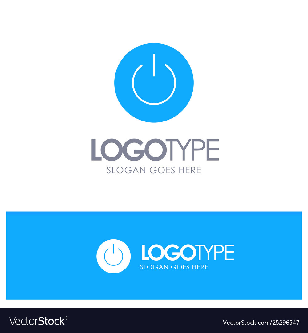 Interface on power ui user blue solid logo vector image Interface on power ui user blue solid logo