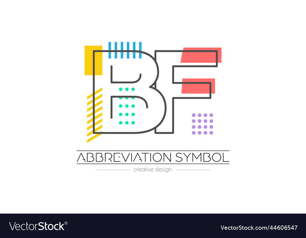 Letters b and f merging of two initials vector image Letters b and f merging of two initials