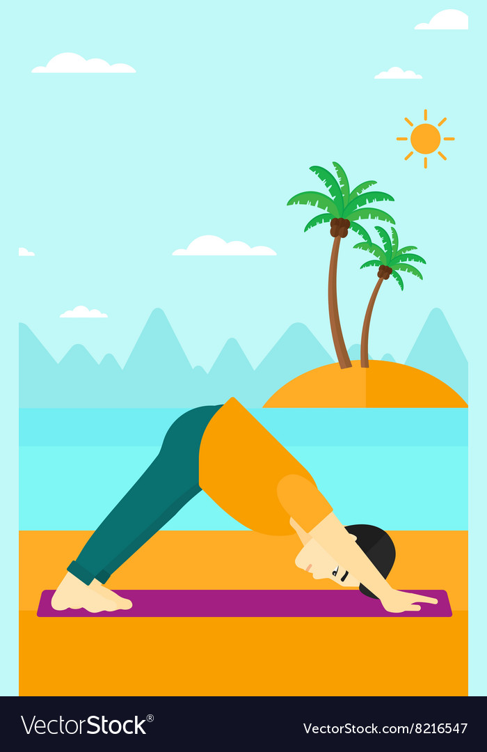 Man practicing yoga Royalty Free Vector Image - VectorStock