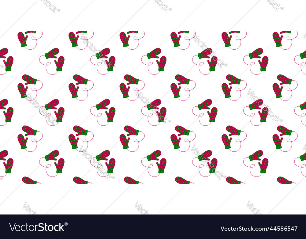 Mitten pairs with zigzag pattern background