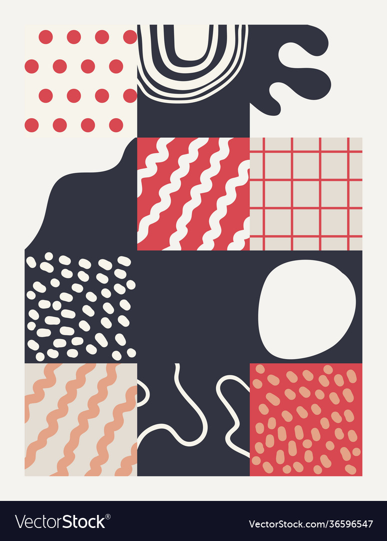 Naive art pattern design vector image Naive art pattern design