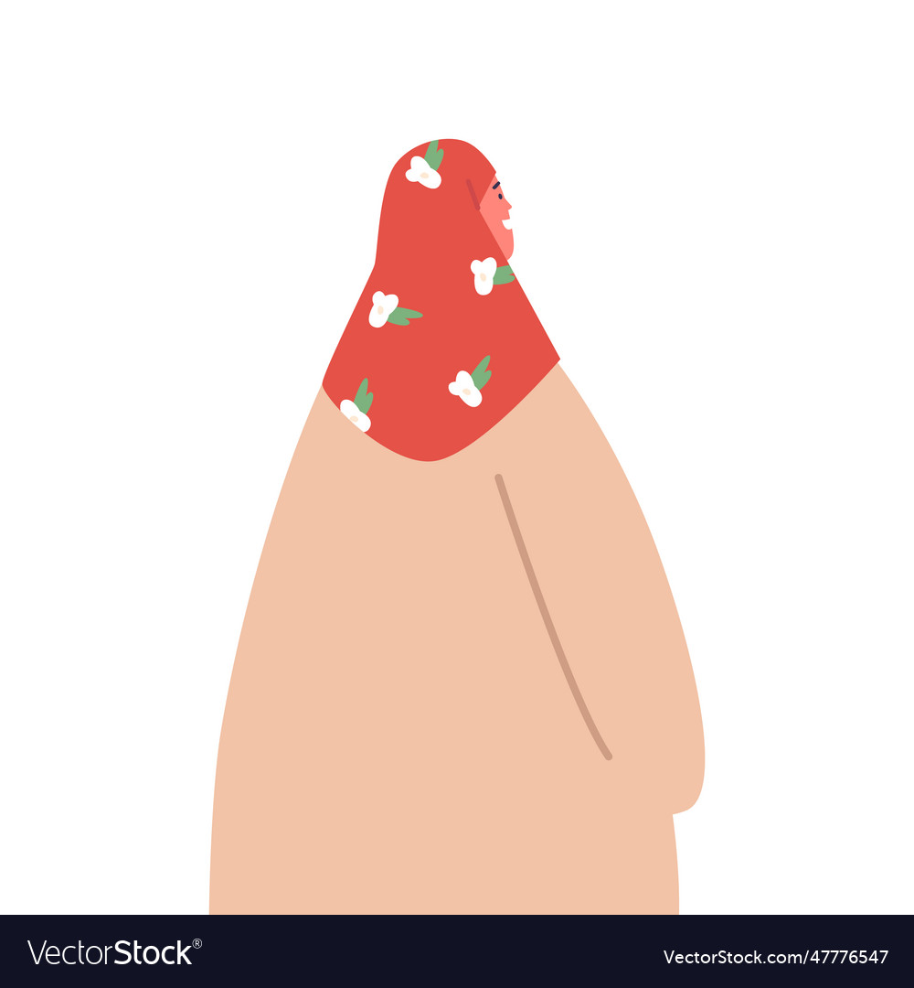 Orthodox woman wear headscarf covering head rear vector image Orthodox woman wear headscarf covering head rear