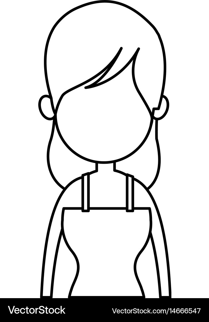 Outline girl avatar profile image Royalty Free Vector Image