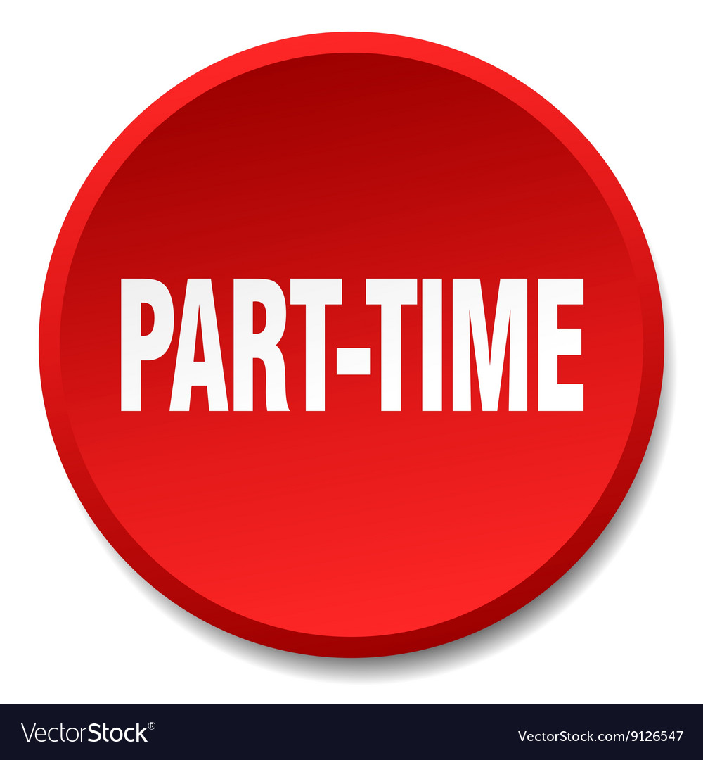 Part-time red round flat isolated push button