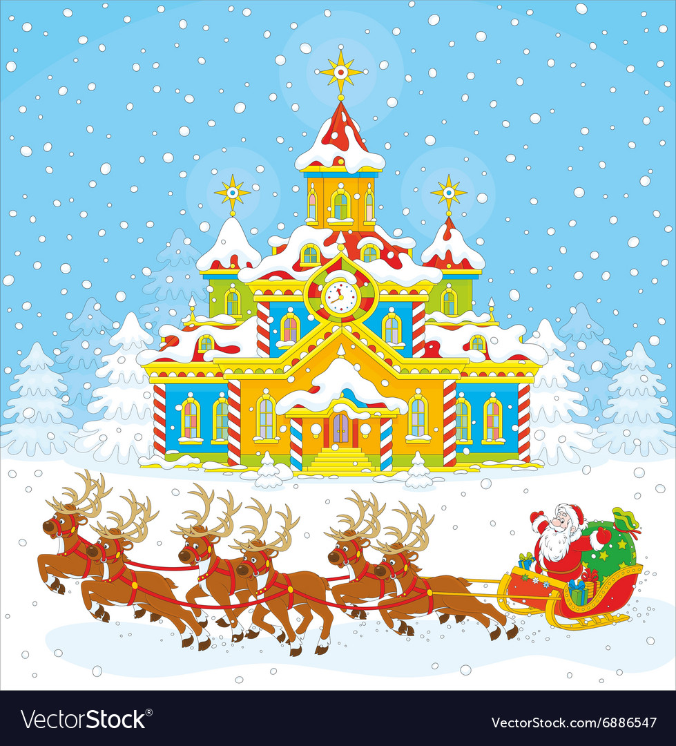 Santas Sleigh mit Reindeer