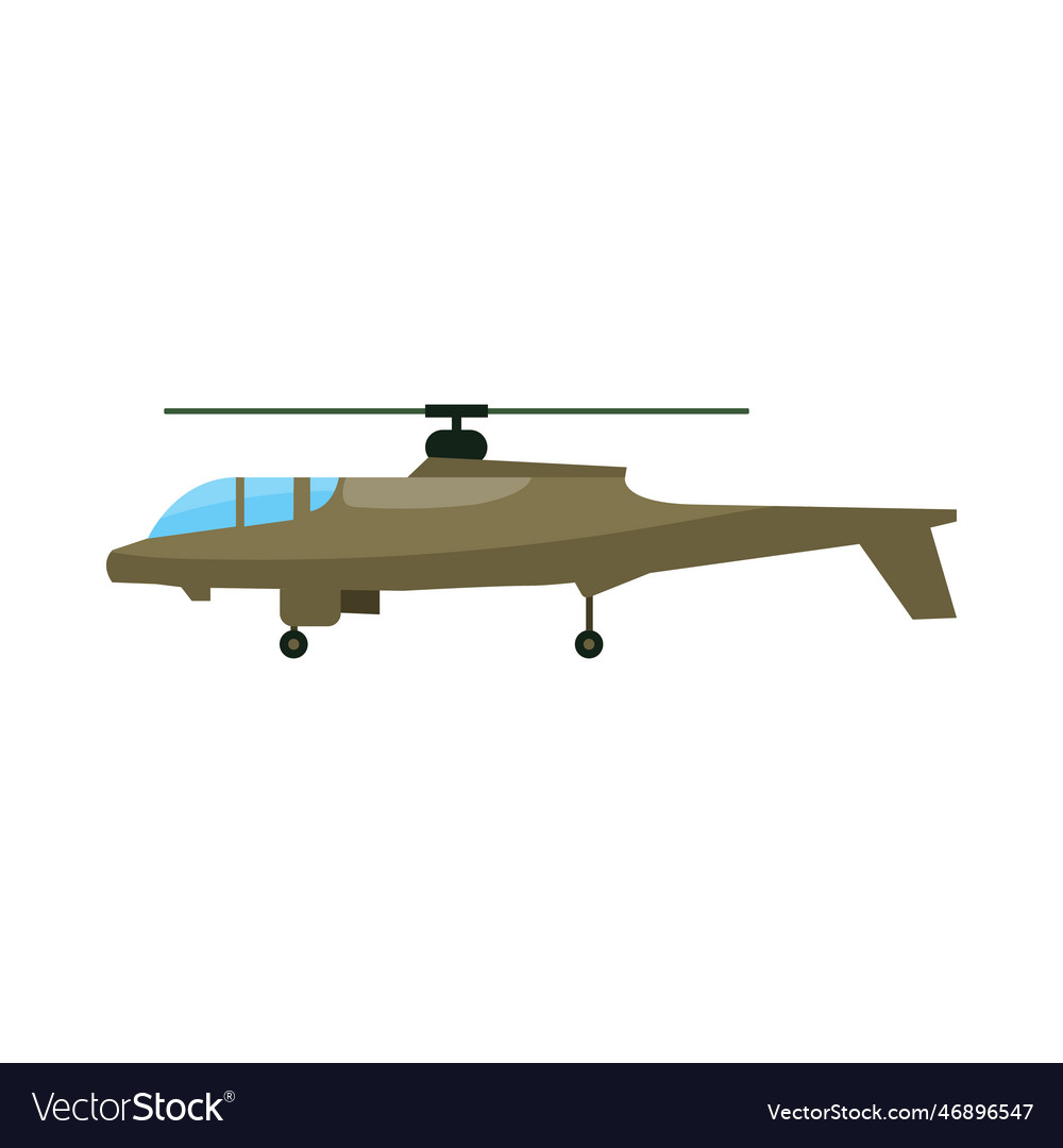 Small military helicopter cartoon Royalty Free Vector Image