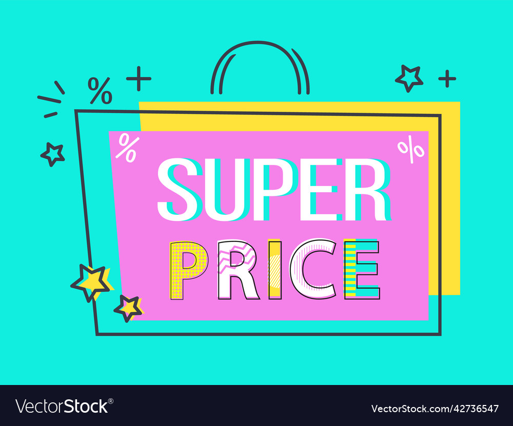 Super price big sale off sticker flat style label Vector Image