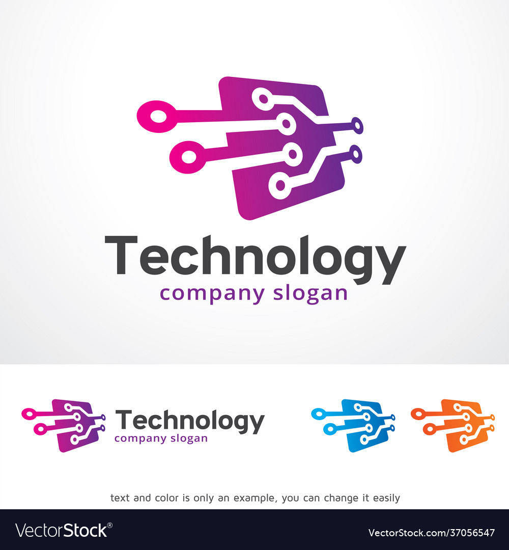 Technology logo template design Royalty Free Vector Image