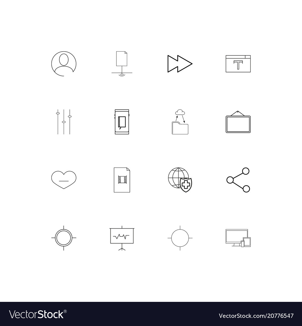 Web linear thin icons set outlined simple