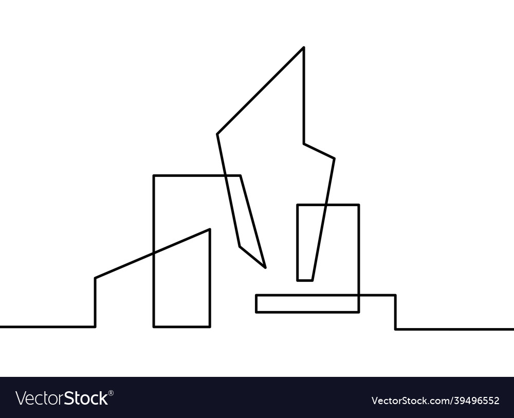 Abstract architecture as continuous lines drawing