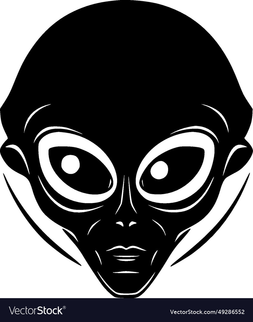 Alien - black and white isolated icon