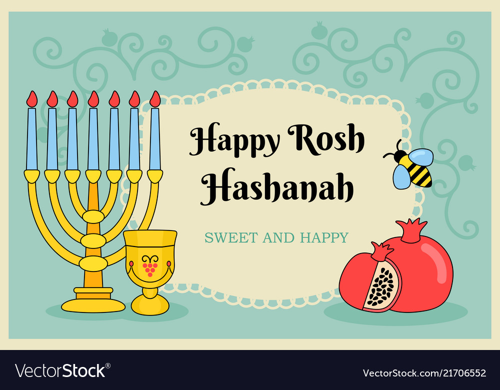 Card for jewish new year holiday rosh hashanah Vector Image