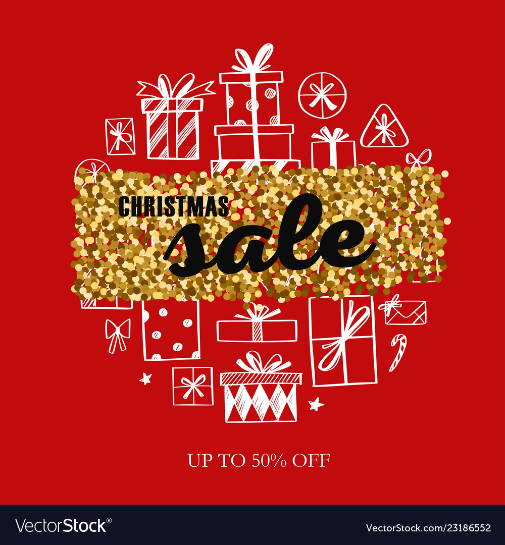 Christmas and new year sale banner concept vector image Christmas and new year sale banner concept