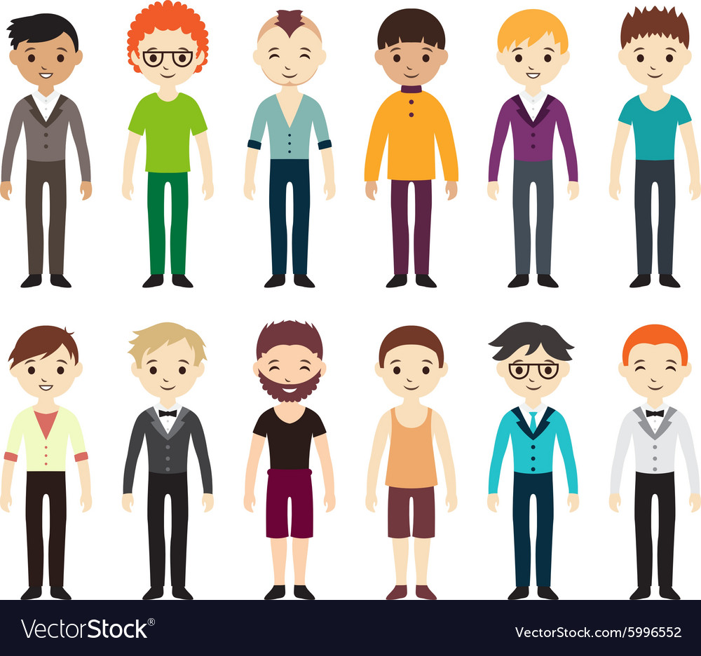 Collection of different men and women Royalty Free Vector