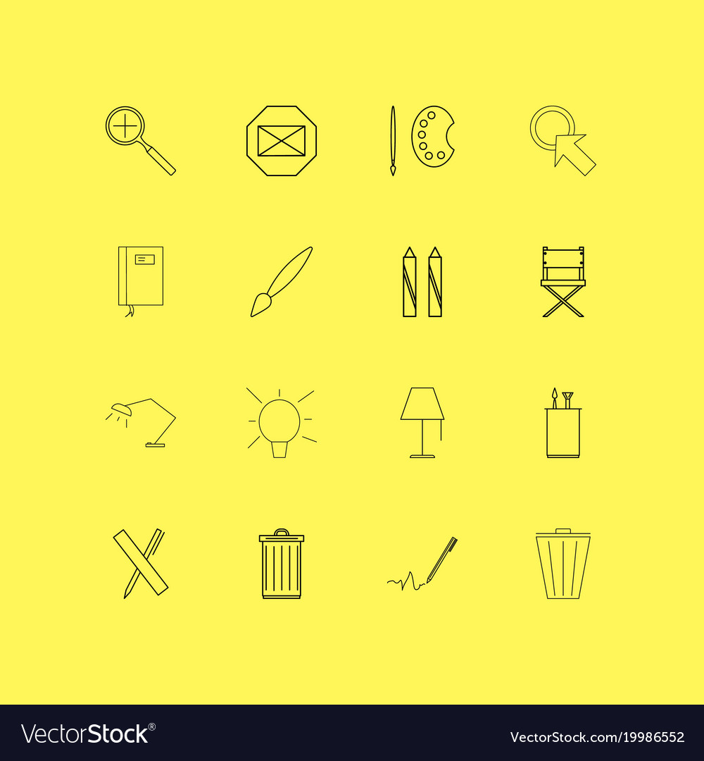 Design elements linear icon set simple outline