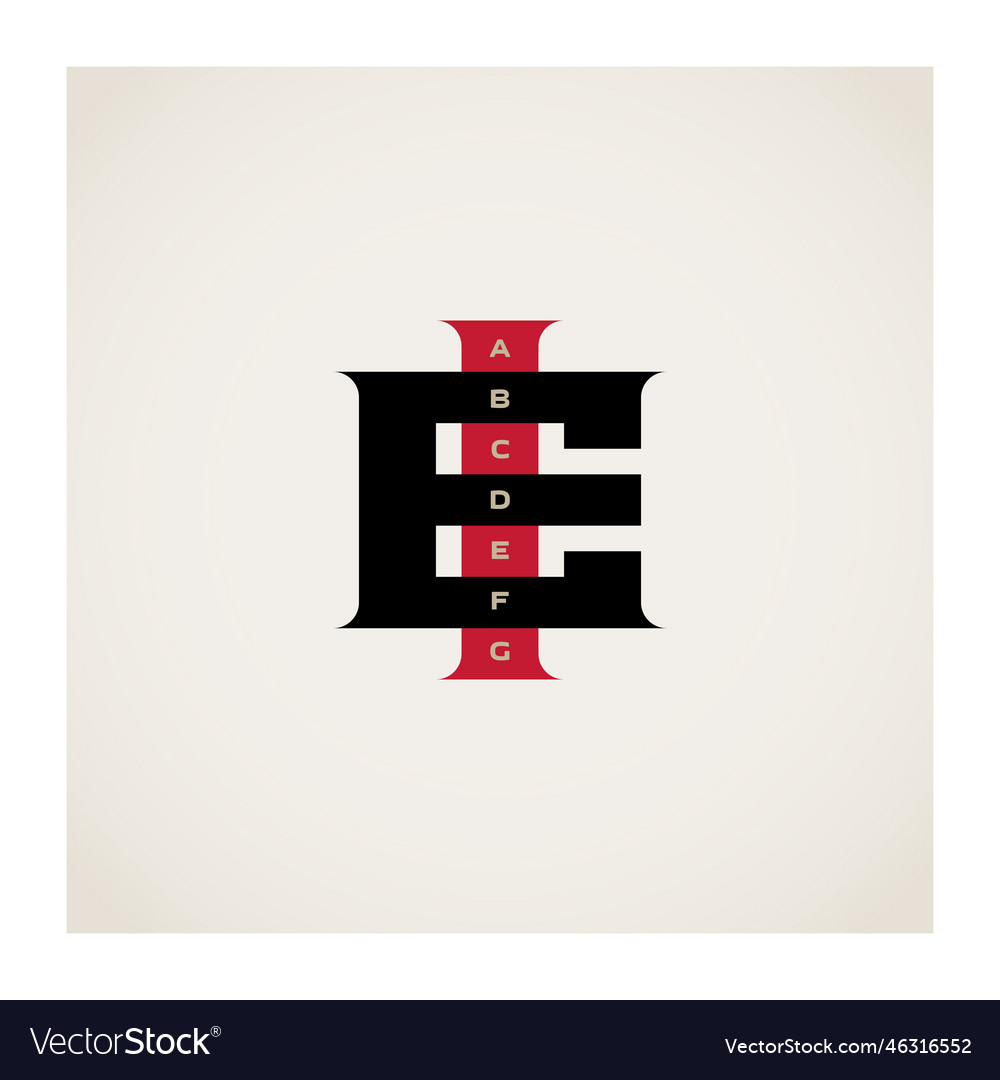 Ei - design element or icon e and i initials vector image Ei - design element or icon e and i initials