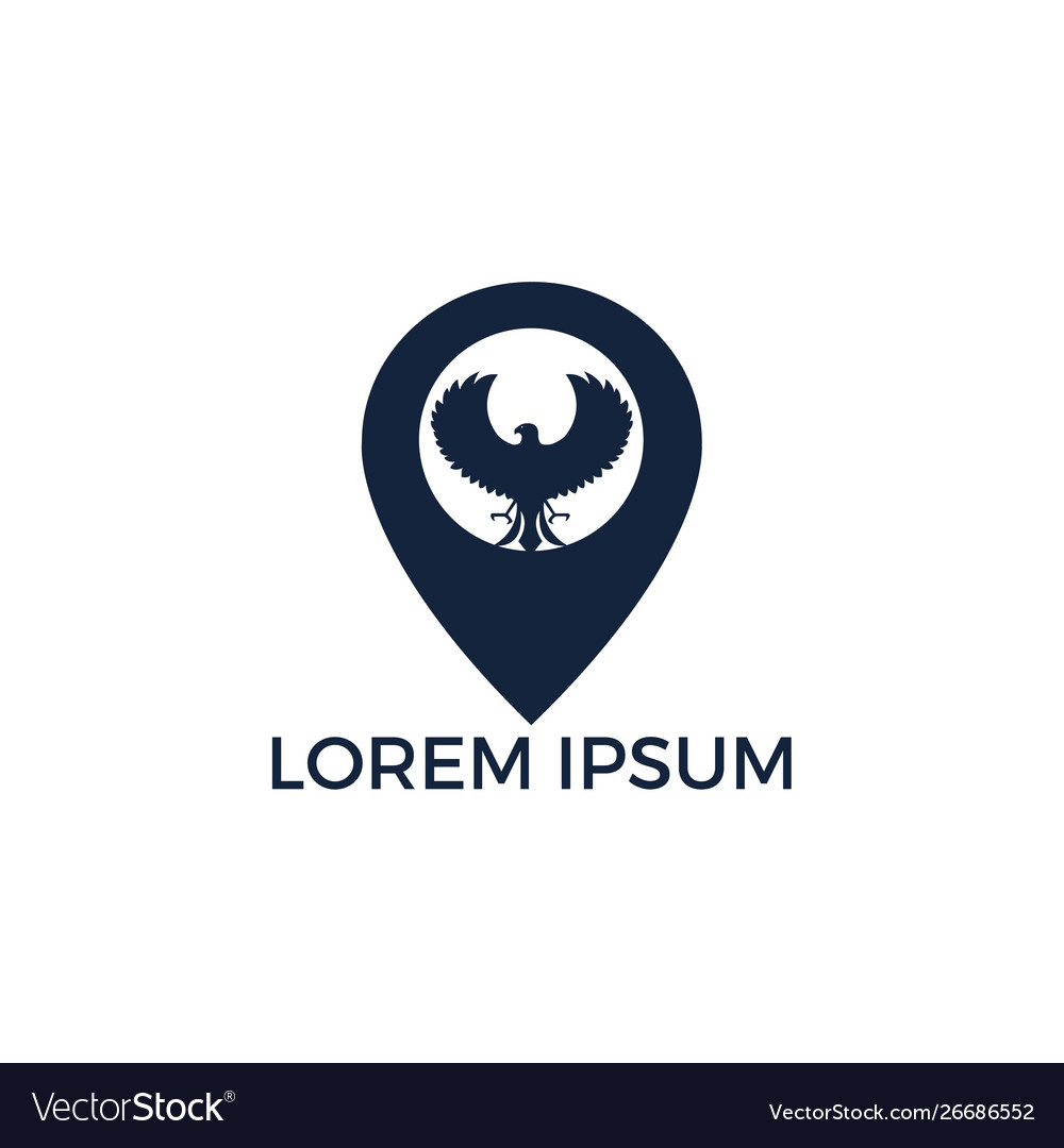 Falcon logo with gps pointer design