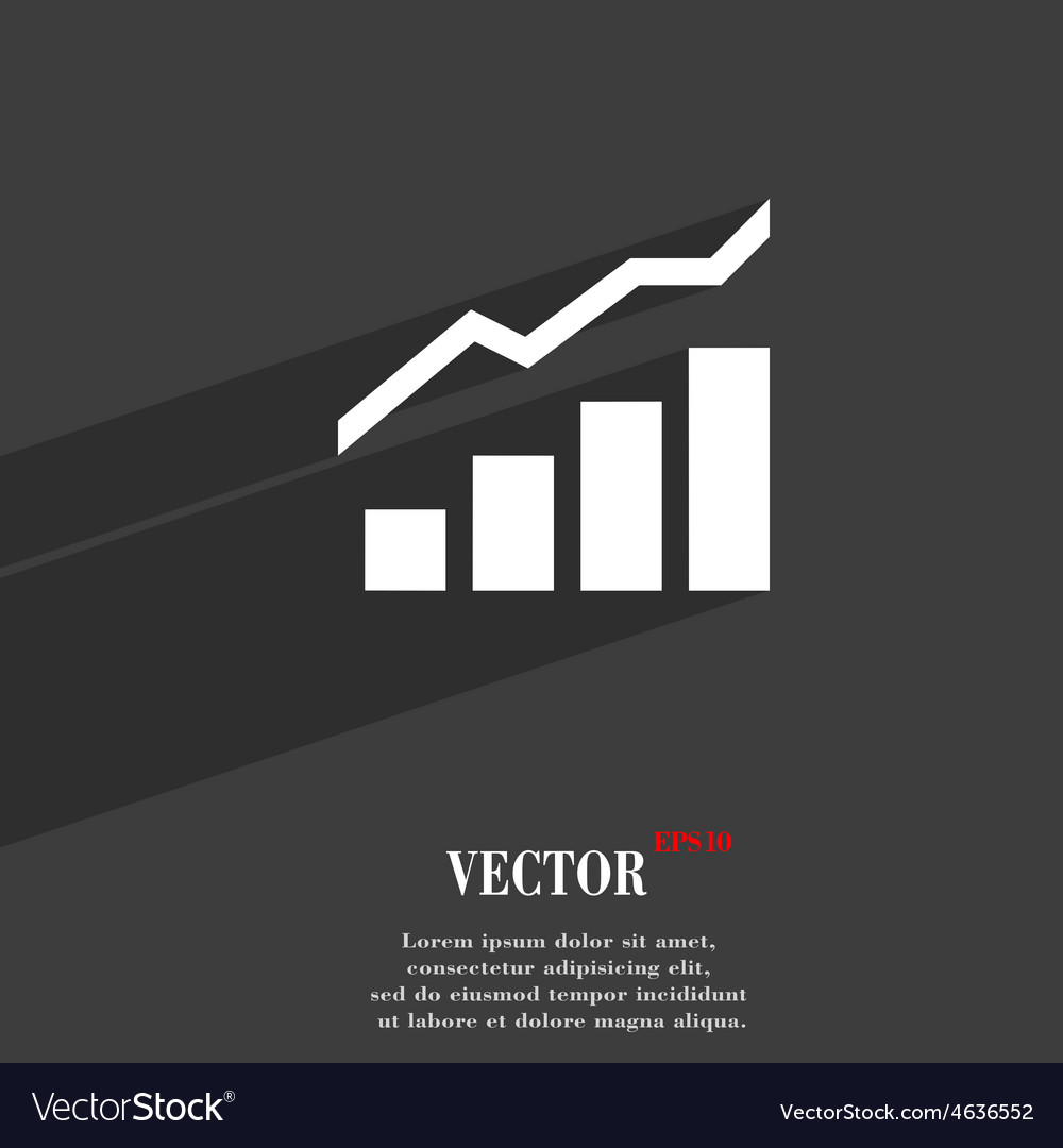 Growth and development concept graph of rate icon