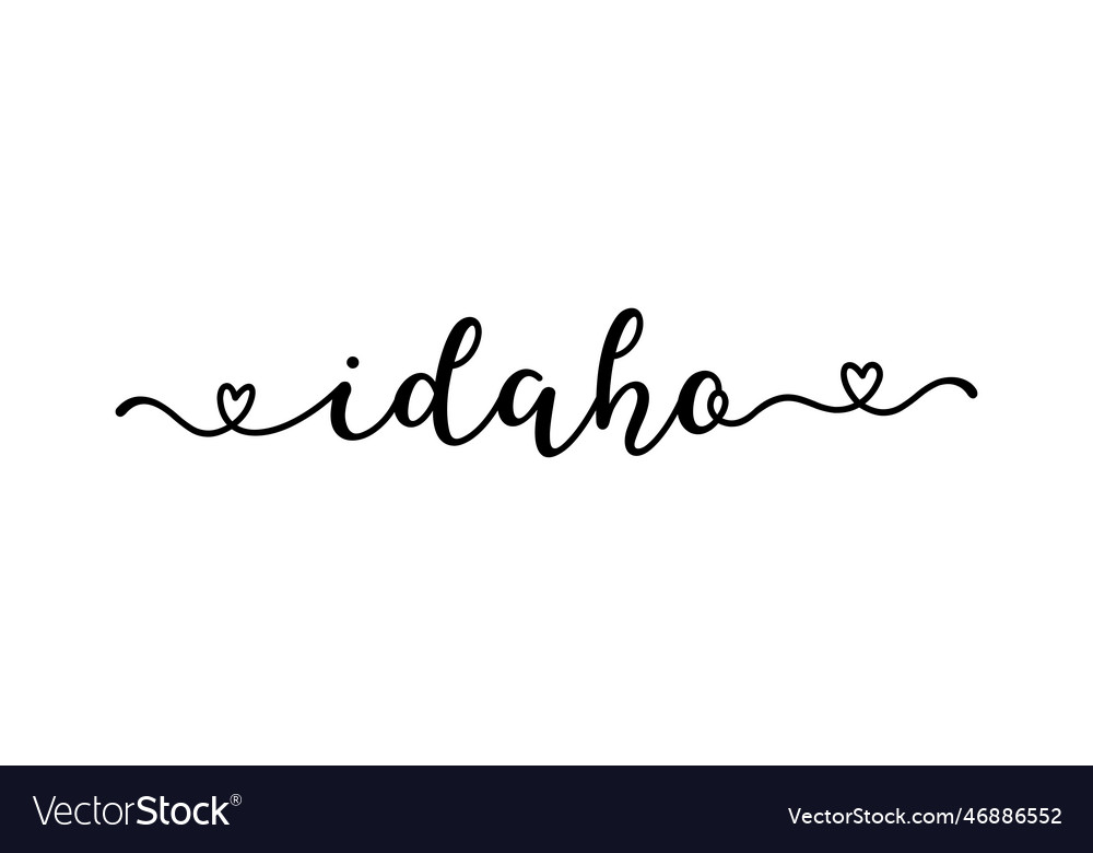 Hand sketched idaho text script lettering