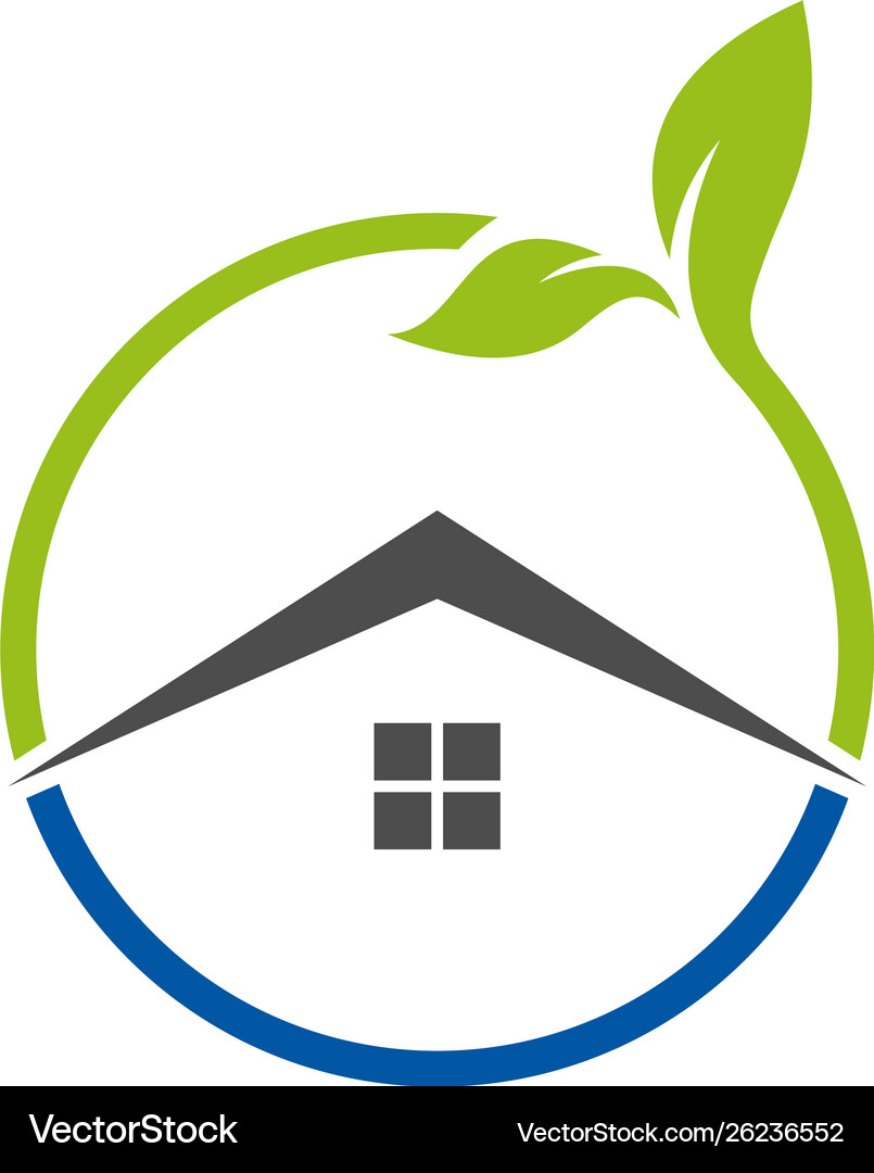 Leaf home logo template Royalty Free Vector Image