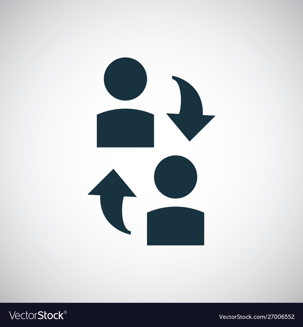 Man arrows icon simple flat element design concept