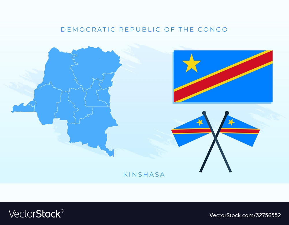 National map democratic republic congo