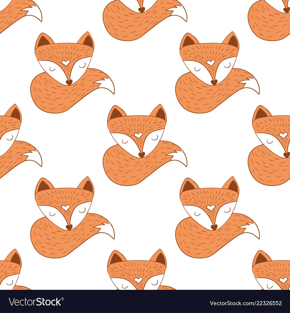 Seamless of scandinavian foxes