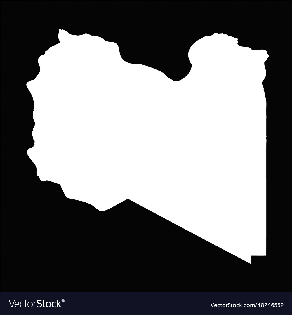 Simple libya map isolated on black background