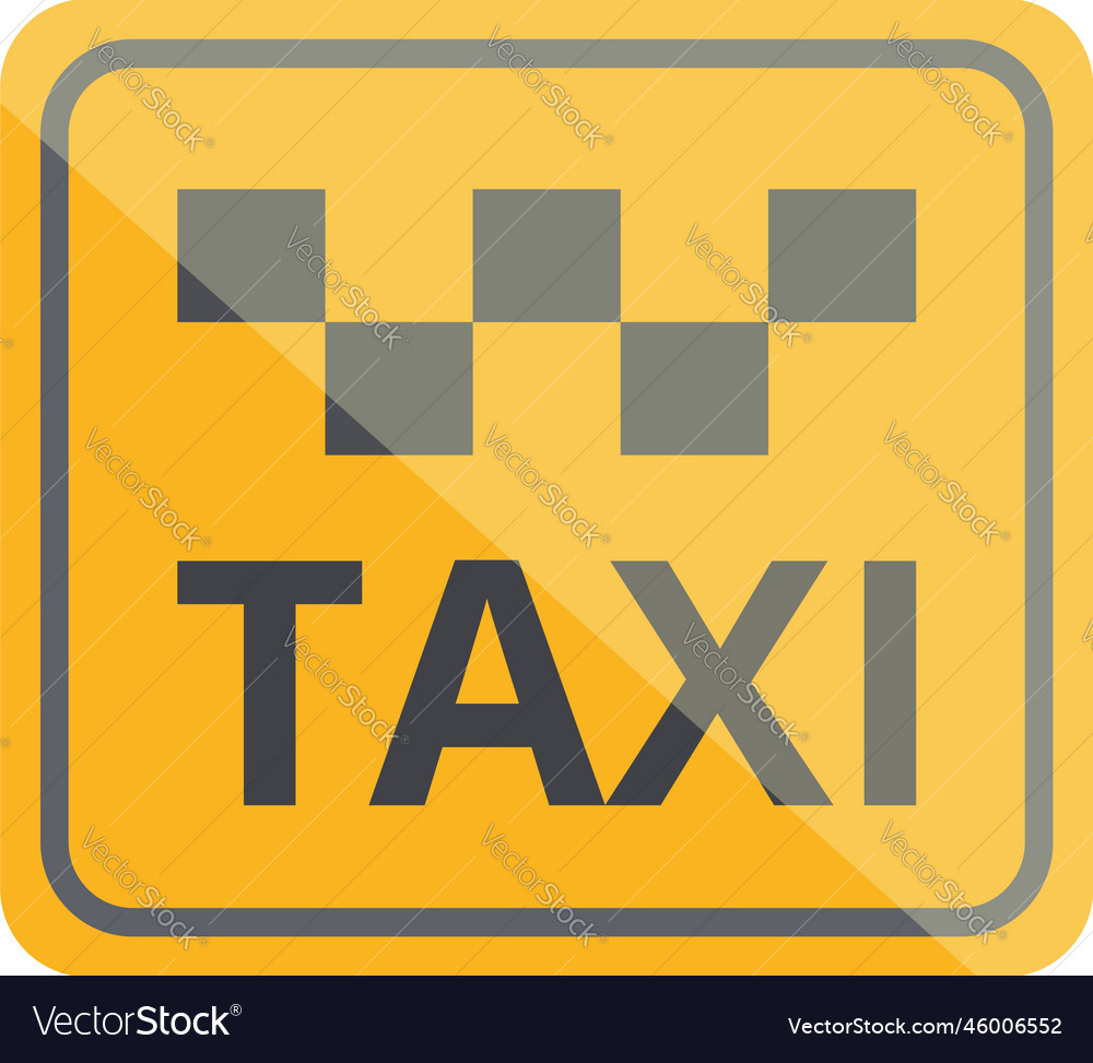 Taxi sign icon cartoon car cab Royalty Free Vector Image