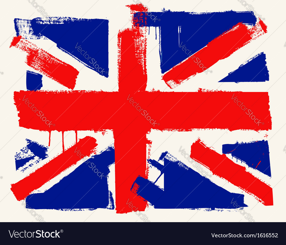 Uk paint flag Royalty Free Vector Image - VectorStock