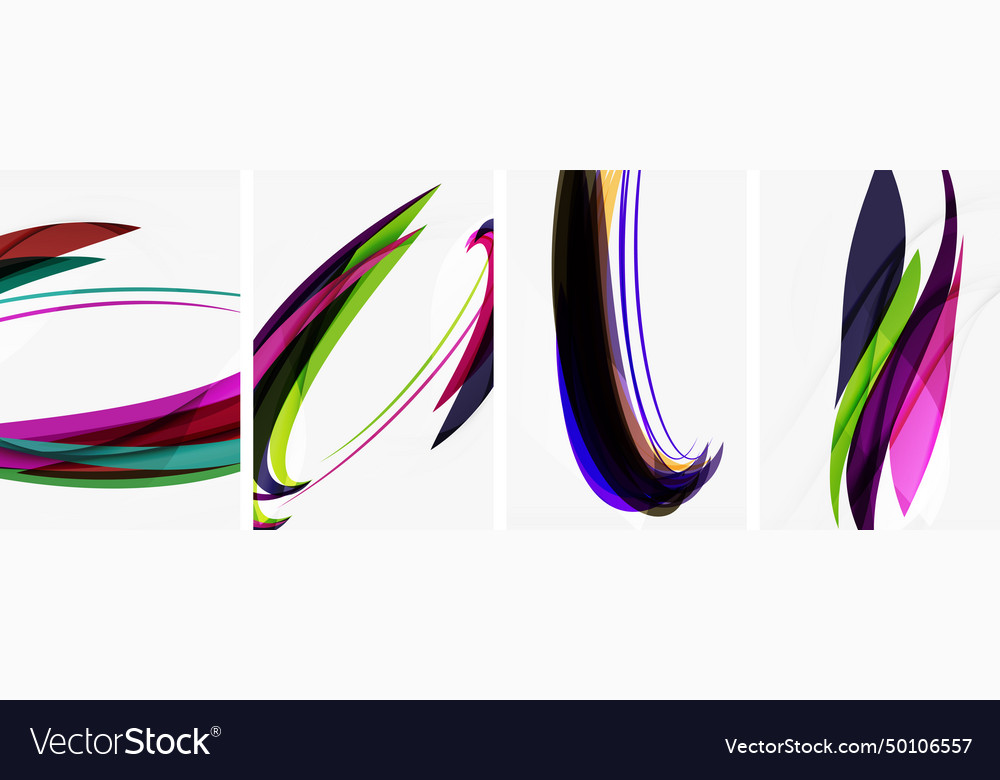 Abstract colorful wave posters for wallpaper Vector Image