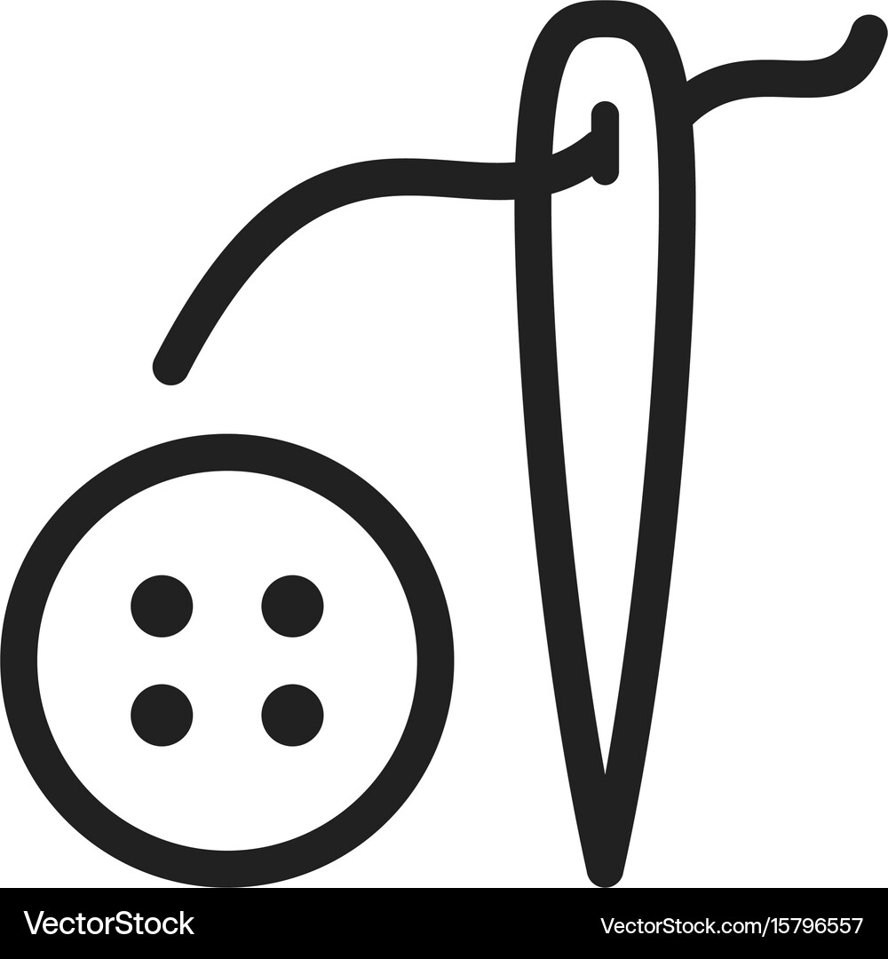 Button and needle Royalty Free Vector Image - VectorStock
